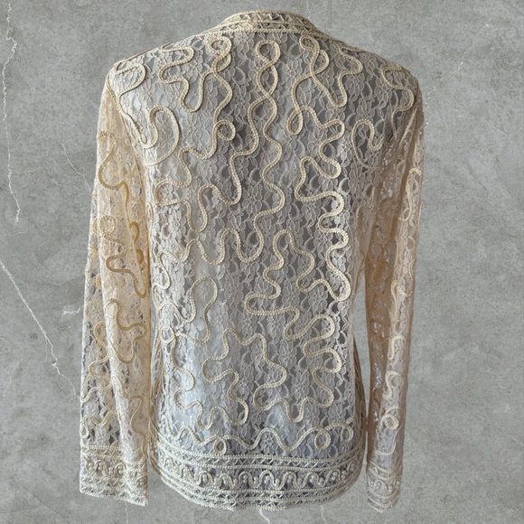 ✅Ivory Embellished Lace Cardigan with Pearl Details - Picture 4 of 13